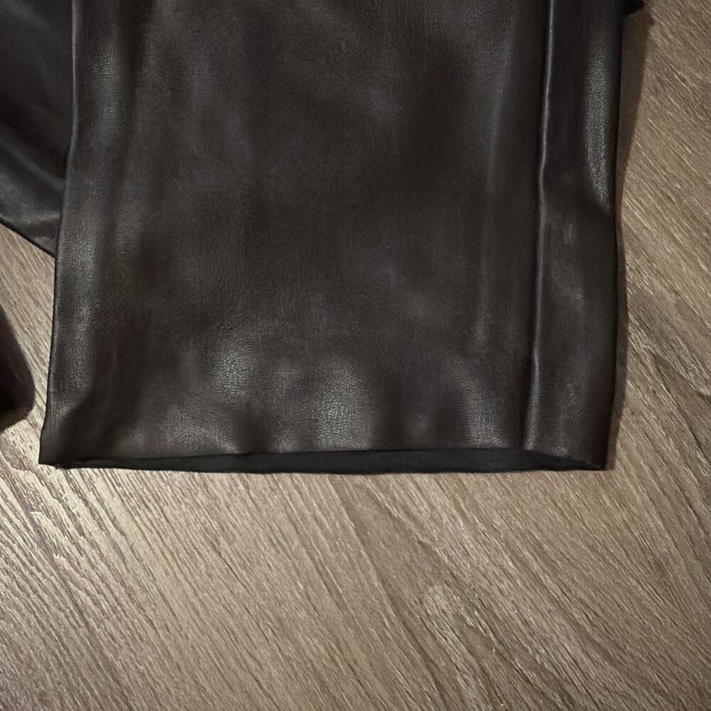 SKIMS Pants Womens Dark Brown Faux Leather Boot Cut Flare High Rise Size L NWOT - Picture 10 of 10